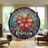 Dahlia Personalised Stained Glass Effect Suncatcher